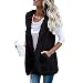 IMJONO Veste Femme Hiver Gilet Chaud Outwear Décontractée Manteau Fausse Fourrure Zip Up Veste À Capuche Peluche sans Manches Gilet Manteau（Noir,M