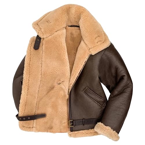 Bomber para hombre invierno casual cálido marrón miniatura 1