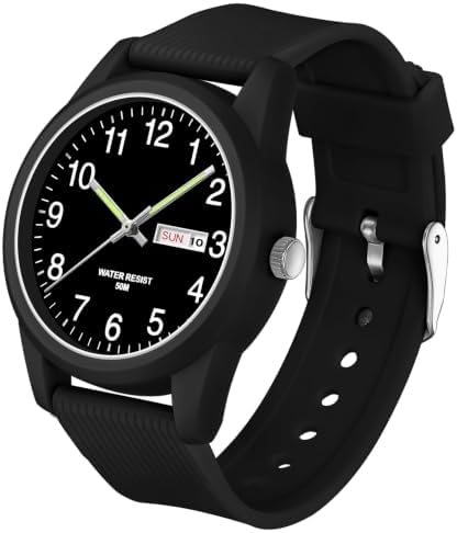findtime Mens Watch Analog Easy Read Watches with Day Date Second Hand Simple Minimalist Sport Waterproof Casual Quartz Wrist Watches for Men Women
