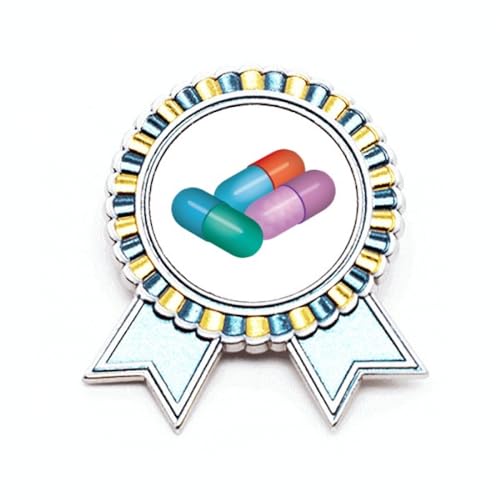 Badge broche capsule pilule santé et médaille de mérite en métal M pour événement médical