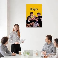 BBAUER Poster décoratif sur toile The Beatles Rock Singer – Impression d’art moderne pour chambre à coucher – 60 x 90 cm - Les Beatles, Paul McCartney, John Lennon, RIngo Starr, George Harrison BBAUER Poster décoratif sur toile The Beatles Rock Singer - Impression d'art moderne pour chambre à coucher - 60 x 90 cm – Image 5