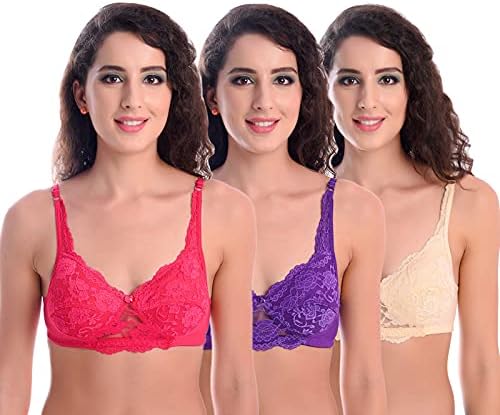 Underbukse Women's Soft Lightly Padded Wire Free Hosiery Bra Pack of 3