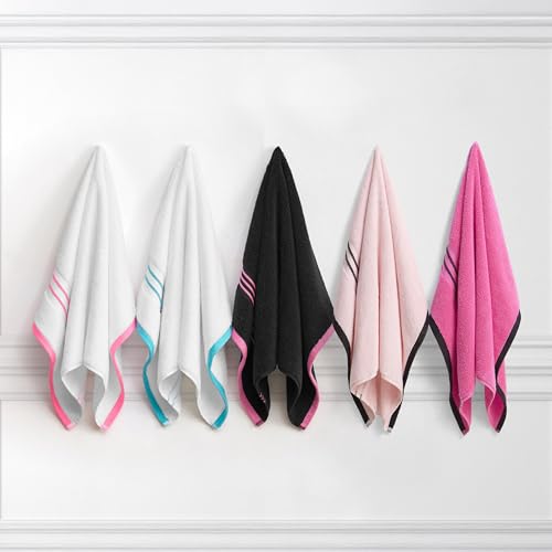 Juicy Couture Hot Pink Pink/Black Border Bath Towels 6-Piece 100% Cotton Bath Towel Set by Juicy Couture - Used condition - Image 7