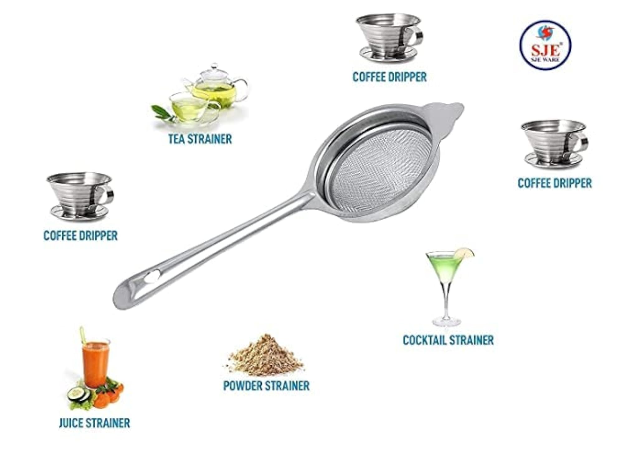 Stainless Steel Tea Strainer for Tea & Coffee Brewing
