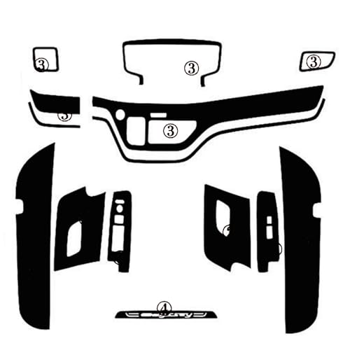 Autocollant console centrale Honda Elysion 2016 | Film changement couleur carbone noir 3D