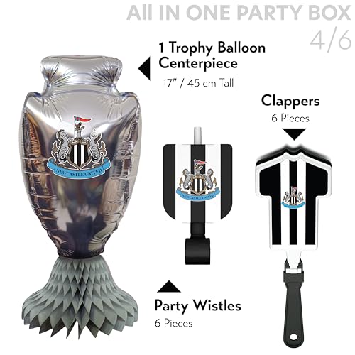 Newcastle United FC Boîte de fournitures de fête officielle 77 pièces tout-en-un pour 6 invités, vaisselle jetable avec assiettes, tasses, couverts décoratifs | pour anniversaire et fête – vue 8
