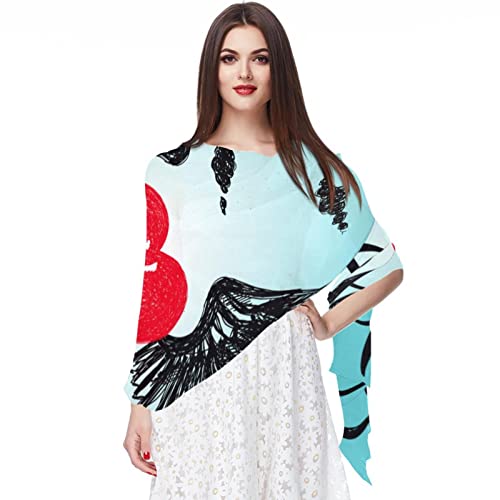 Foulard en mousseline de soie femme echarpe legere motif lettre japonaise multicolore