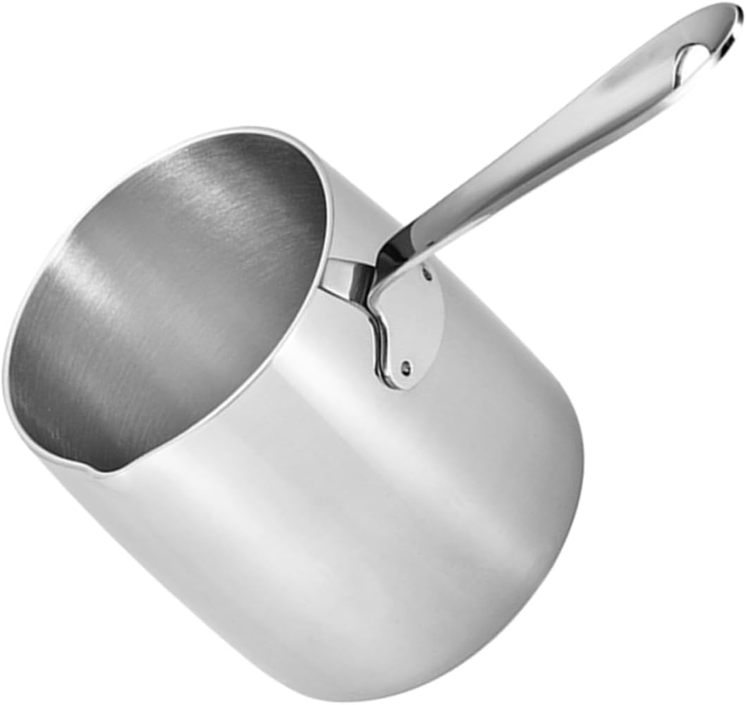 ABOOFAN 304 Stainless Steel Milk Pan 900ML Butter Melting Pot Scale Small Sauce Pan for Cooking Suitable for Chocolate Heating and Food Preparation