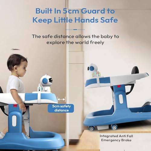 Image of StarAndDaisy Baby Walkers 6-24 Month Boy & Girl /Walker for Baby /Kids 1 Years with Multi Adjustable Height /Multi-Functionne Baby Walker with Music, Toy Tray & Anti-Rollover (Blue)