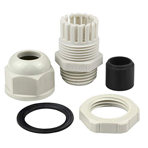 Image of XHF 50 Pcs 1 /2 inch IP68 Strain Relief Nylon Cord Grip Waterproof NPT Cable Glands Adjustable UL Listed and RoHS Compliant (Grey)