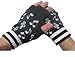 Music Notes Black and White Knitted Fingerless Gloves