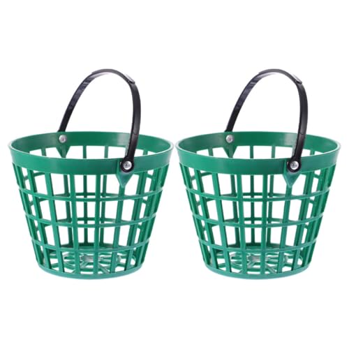 Panier de rangement pour balles de golf plastique vert Healvian, porte-balles pratique x2