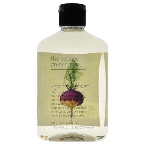 The Cottage Greenhouse Sugar Beet & Blossom Body Wash, 11.5 fl oz, 340 ml, Hydrating & Moisturizing Coconut Oil & Cocoa Butter Shower Soap, Luxury Women's Skin Care