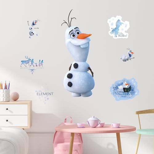 Image of Disney Frozen Olaf Wall Decals - 28" Snowman Vinyl Stickers Bedroom Decor - Peel and Stick Room Decorations