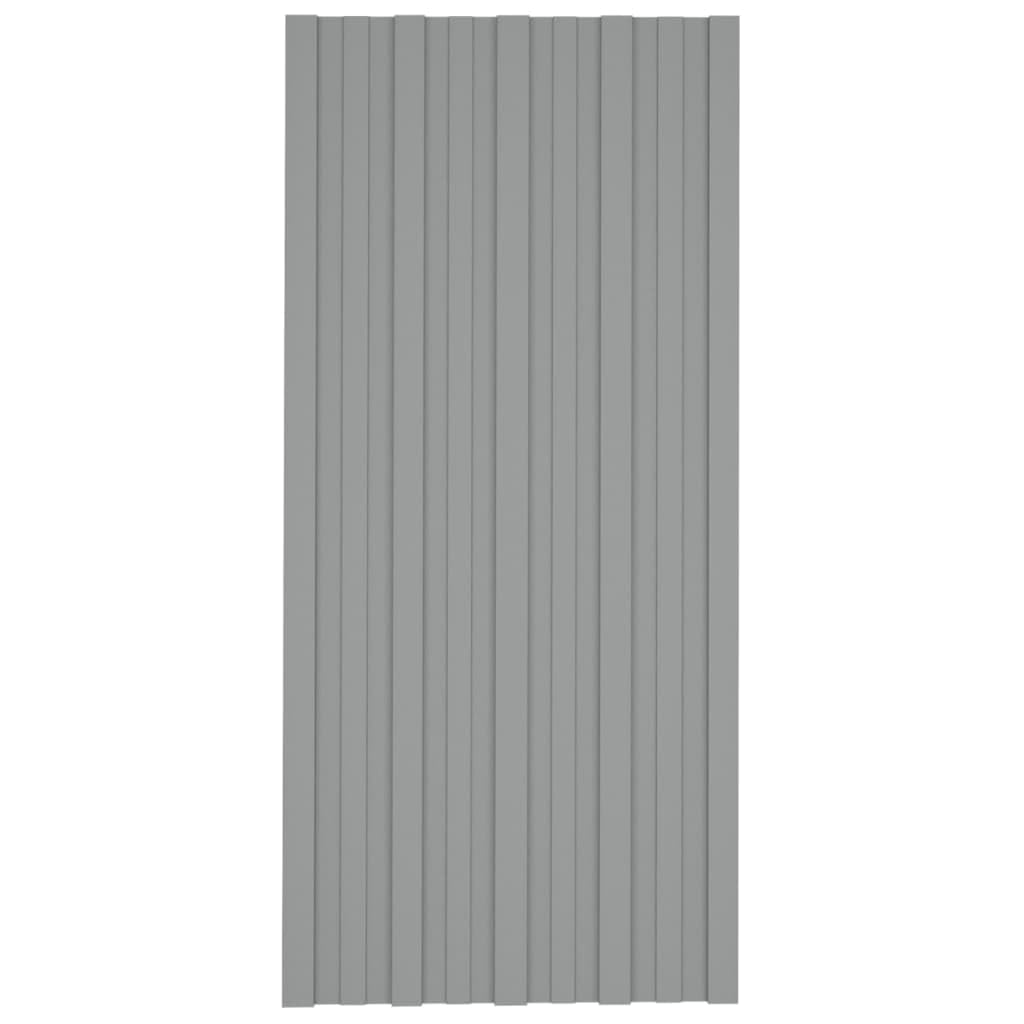 Sprzęt, materiały budowlane, pokrycia dachowe, panele dachowe 36 szt. stal ocynkowana, szara, 100 x 45 cm
