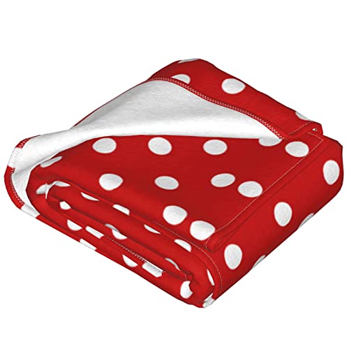 Fashion Funny Red Polka Dot Throw Blanket For Couch Super Soft Cozy Flannel Blanket Throw For Shawls And Wraps Adults (50"X 40") #TOP7