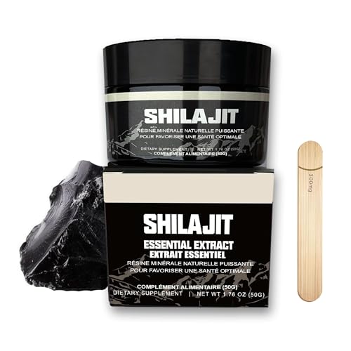 Shilajit Puro - Ashwagandha ksm-66, Ricco di Acido Fulvico, Erbe Ayurvediche, Salute e Rinforzo Immunitario - Vasetto Nero UV block - 50g (1 pezzo)