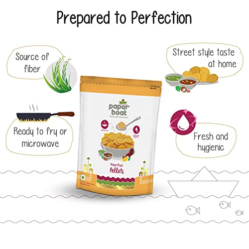 Image of Paper Boat Pani Puri Pellets, Ready to Fry, No Added Colours and Preservatives (400g), Paper Boat Dry Fruit Chikki, No Added Preservatives and Colours (Pack of 10, 25g Each)