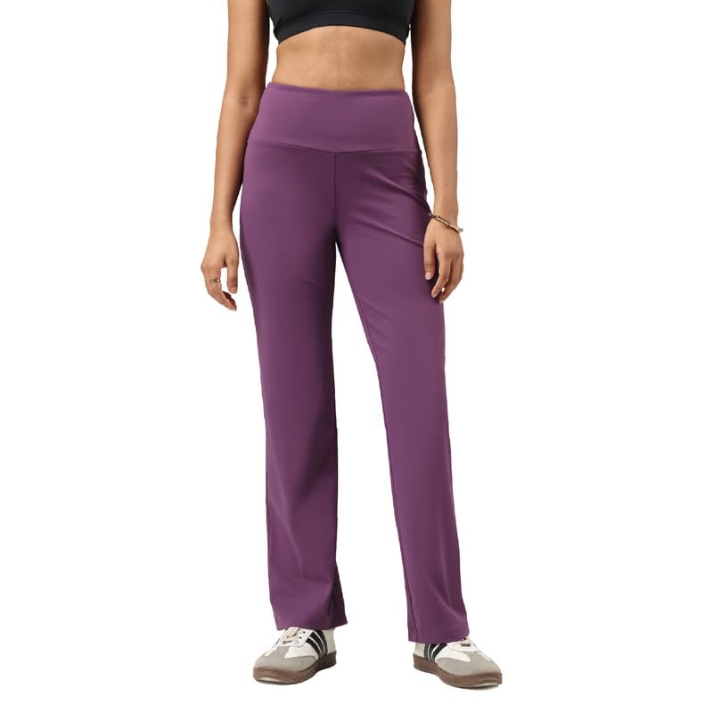 Image of BlissClub Women's Ultimate Straight Pants - Lite, High Waist Formal Trousers with Wide Waistband, Tall (for Women Above 5'5 ft)