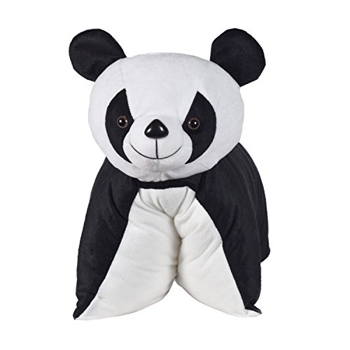 Image of Ultra 17 Inch Cute Baby Panda Folding Cusion Pillow Premium Plush Toy for Kids in Black & White | Snuggling and Playtime | Animal Toy | Birthday Gift | Anniversary | Christmas | Diwali | Home Decor