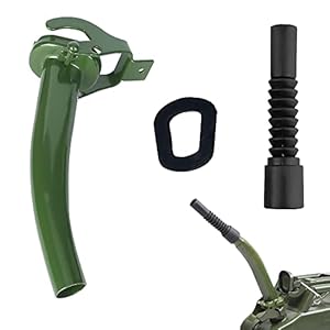 HIQE-FL Ausgießer für Metall Benzinkanister,für Kraftstoffkanister mit Gummimund Passend,Ausgießer für Metall Benzinkanister Kraftstoffkanister,Metall Ausgießer für Benzinkanister