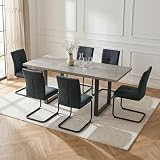 JIEXI 2er Set Esszimmerstühle, Küchenstuhl mit Rückenlehne Stühle für Esszimmer, Küchenstühle modern, Restaurantstühle, Polsterstuhl, Esstischstühle, Freischwinger bis 150 kg Belastbar (6)