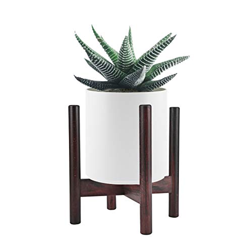 Z&L HOUSE Pot Holder Plant Stand Mid Century Wood Flower Shelf (Plant Pot Not Included) Modern Potted Stand Indoor Tall Home Decor Up to 8 Inch Wood Flower Pot Holder (8inch,Dark Brown)