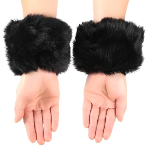Faux Furs Cuffs Furry Wrist Bands Leg Warmers Wrist Cuffs Warmer Boot Cuffs for Women Party Cosplay Costumes Accessories