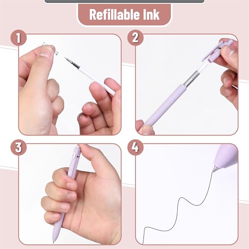 Set de 6 bolígrafos retráctiles de gel Mr. Pen tinta negra miniatura 5