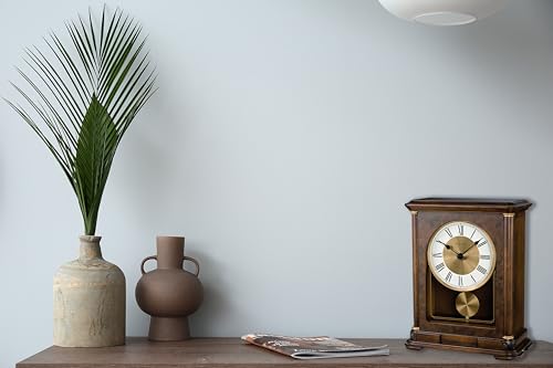 Bulova B1860 Vanderbilt Mantel Clock, Warm Walnut 12.25 x 9 x 4.75