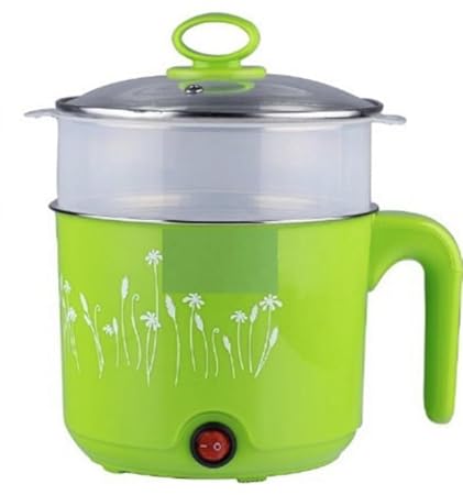 1.5 Litre Electric Cooker | Egg Cooker, Egg Boiler, Travel Cooker, Rice Cooker | Stainless Steel Lid | Cool Touch Handles | Detachable Power Cord | Multicolor