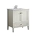 Simpli Home Chelsea 30" Bath Vanity with White Quartz Marble Top, Soft White