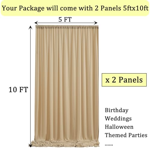 Cortinas de fondo champán para fiestas 10ft x 10ft miniatura 5