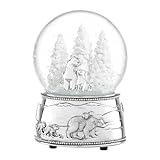 Reed And Barton Snow Globe, North Pole Bound Polar Bears Musical Snow Globe, Made From Resin & Glass, Silver-Plated Polar Bear, Plays Jingle Bell, Winter Decor, Christmas Decorations (Silver, 1 Piece)