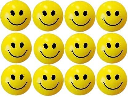 Kedva Smiley Funny Face Emoji Soft Squeeze Ball Stress Relief and Playing for Kids and Adults. (12 PCS Multi Color , Medium) (2)