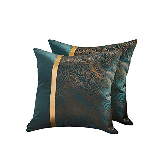 Alihoo Federe Cuscino 45x45 Cm – Lussuoso Cuscino Ricamato A Strisce In Raso, Oro, Per Divano E Letto, 4 Pezzi - 2