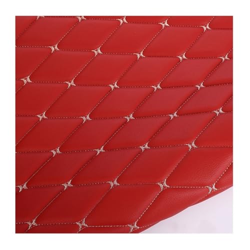 Vinilo Tela de Grano de Cuero de imitación Material texturizadoTela por Metros de Polipiel for tapizar - Tapicería -para Cojines de Coche, Negro(Red,1.6X3m)