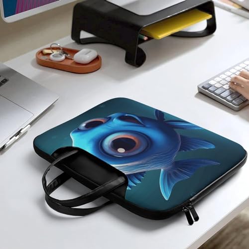 Cute Blue Fish Laptop Shoulder Bag 17 Inch miniatura 6
