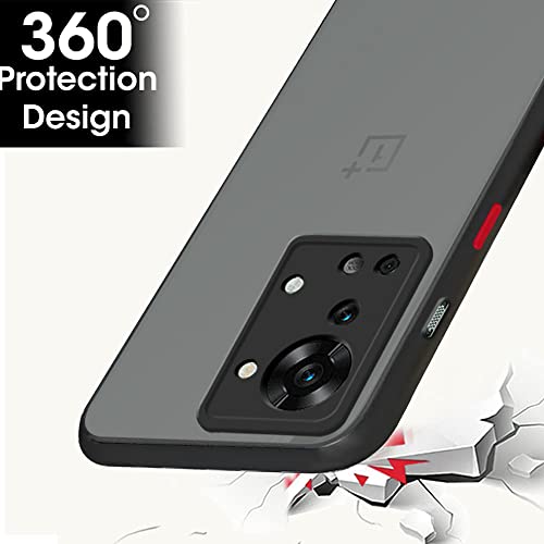 Image of TheGiftKart Translucent Hybrid Back Case Cover for OnePlus Nord 2T 5G | Smoked Matte Back | 360 Degree Protection | Protective Hard Back Case Cover for OnePlus Nord 2T 5G (PC, TPU | Black Bumper)