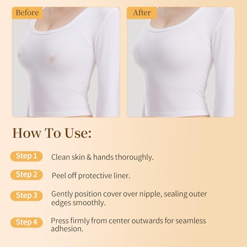 3 Pairs Nipple Covers for Women, Skin Sticky Pasties, Reusable Adhesive Nipple Petals Sticky Bra with Travel Box3