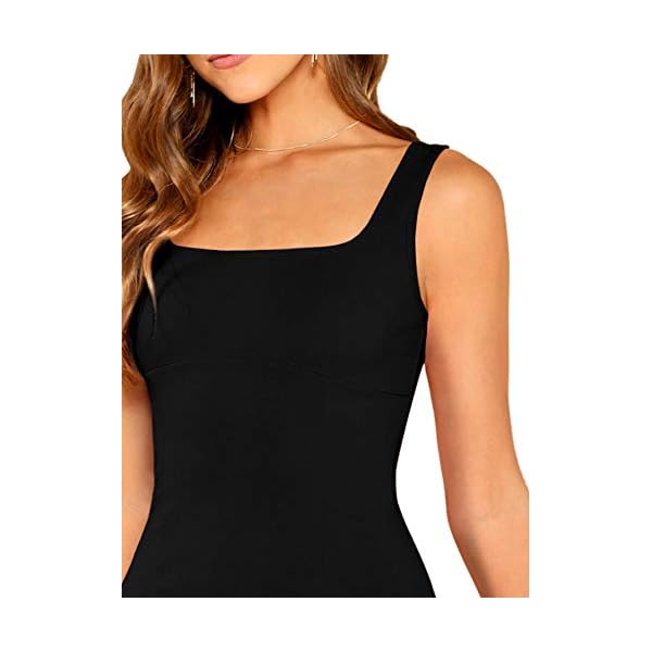 Romwe-Womens-Sleeveless-Zipper-A-Line-Party-Mini-Bodycon-Dress ROMWE Women's Sleeveless Zipper A Line Party Bodycon Slim Dress Black S