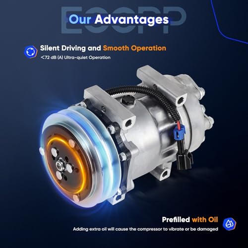 Image of ECCPP AC Compressor Fit for Volvo VNL VHD VNM 10.8L 11.1L 2001-2002 | 2013-2014 Fit for Volvo VNL 11.9L Fast Cooling AC Compressor with Clutch