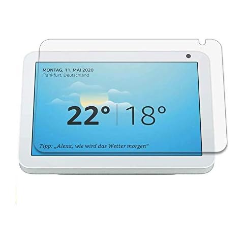 Cuasting Scratch Resistance Screen Protector for Amazon Echo Show 8 Strong Adhesive HD Tempered Glass Film Protective Glass Film Cover