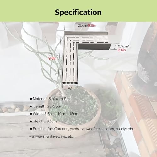 Grilles de drainage robustes extérieures de 2 m au fini géométrique soigné - 5