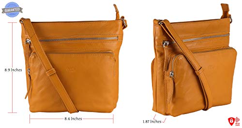 Image of Genuine Leather Crossbody Purse and Handbags - Crossover Bag Over the Shoulder Women
