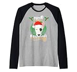 feliz navidog bull terrier dog holiday buon natale maglia con maniche raglan