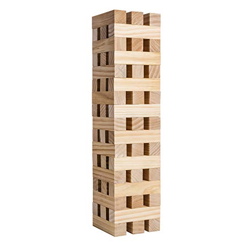 Triumph Sports Triumph Giant Tumble Tower - Includes 51 Solid Wood Tumble Blocks and Carry Bag