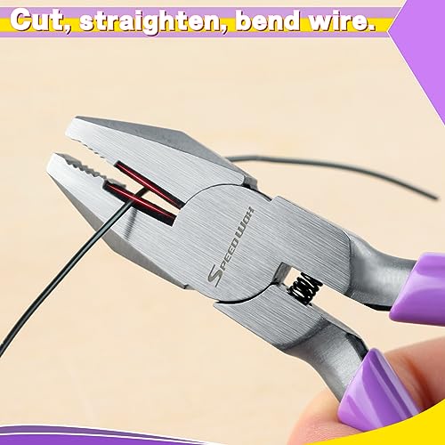 SPEEDWOX Mini Linesman Pliers - Bolt Extractor & Stripped Screw Removal Tool, Purple, 112MM - Image 2