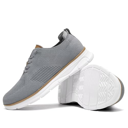 Image of Men's Casual Dress Oxfords Shoes Breathable Knit Leisure Classic Business Fashion Sneakers Lightweight Comfortable Work Soft Sole Walking Shoes