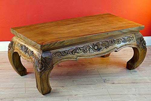 Kinaree Opium Couchtisch PATHUMWAN - 43x105x55cm asiatischer Wohnzimmertisch aus massiver auch als Shisha-Tisch geeignet – Bild 3